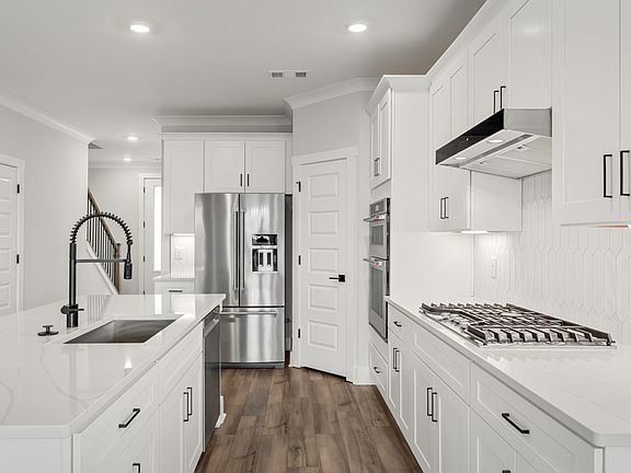 Stainless steel appliances are included