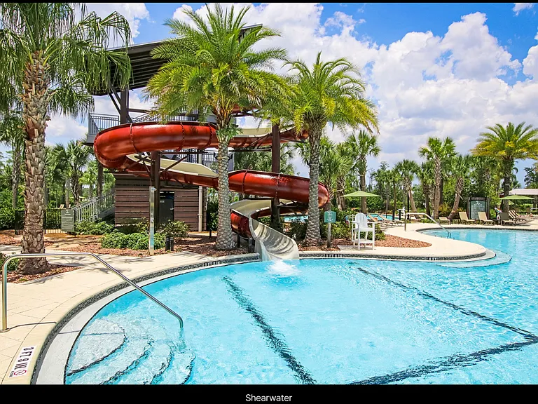 Waterslide in community pool