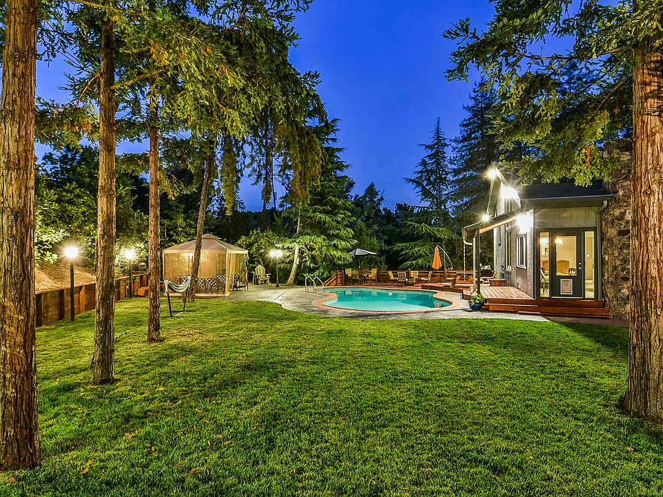 Large Backyard at Twilight