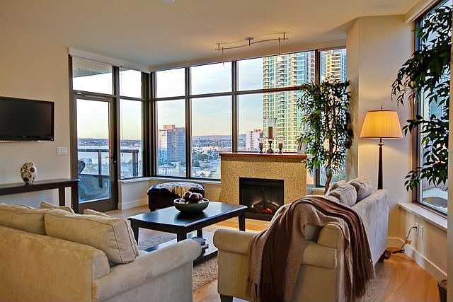 Living Room with Bay Views to the NW