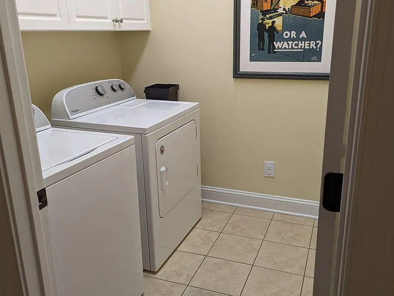 Laundry room off the mudroom in close proximity to the garage and kitchen, but private enough to not be heard in the rest of the house.