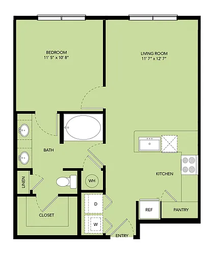 Floor plan A2-657sf-A2.3
