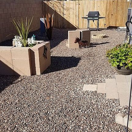 Back yard new block wall