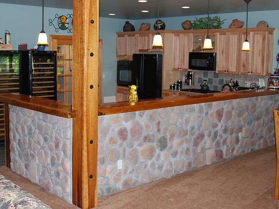 Poplar slab kitchen bar top
