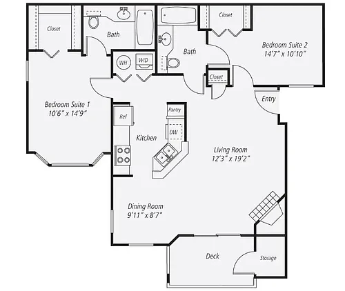 Floor plan 2x2S