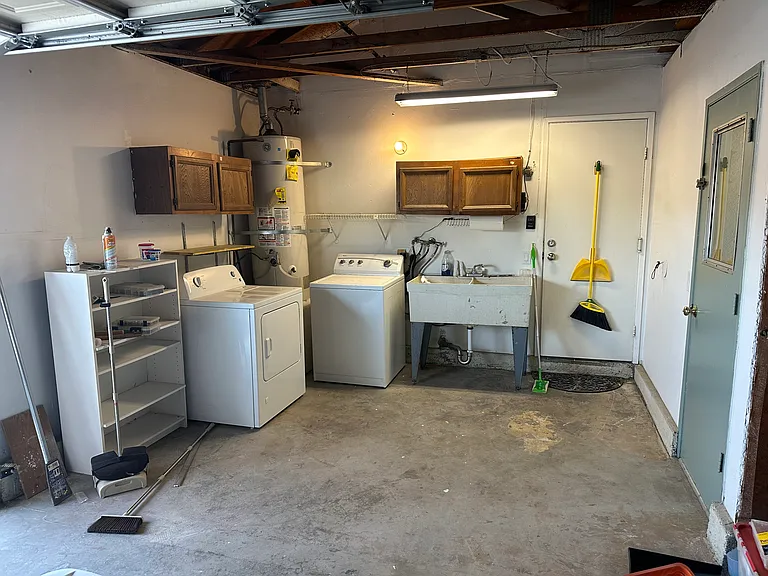 Laundry area in garage