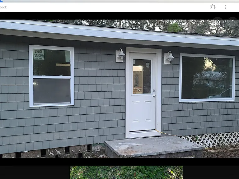 front new windows, doors, new siding