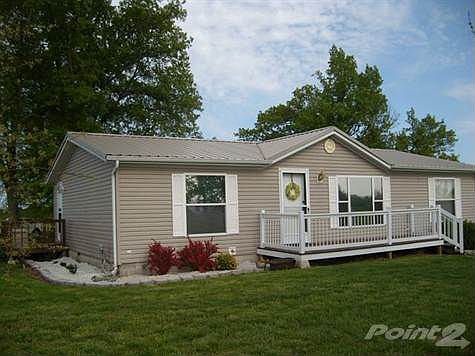 Front deck/porch and side deck.