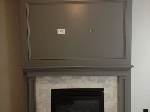 Gas Fireplace w/marble tile 