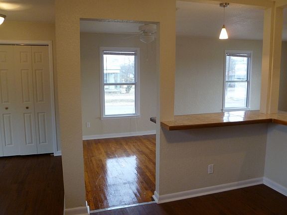 Kitchen looking at living room