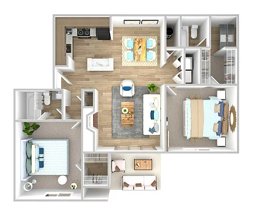 Floor plan B2 - 2 Bedroom, 2 Bathroom