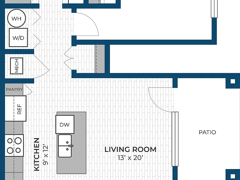 Floor Plan 1B | Seasons at Elgin | Apartments in Elgin, IL Floor Plan 1B | Seasons at Elgin | Apartments in Elgin, IL