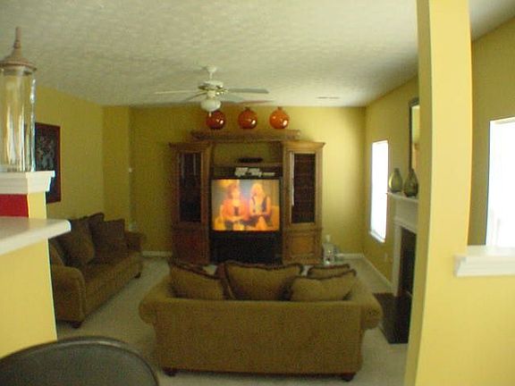 Family room with fireplace