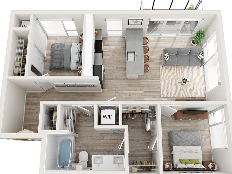 Plan C4 | 2 bedroom, 1 bathroom Plan C4 | 2 bedroom, 1 bathroom