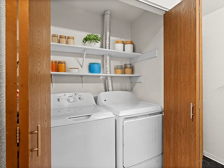 Explore this efficient laundry nook, designed for convenience. Explore this efficient laundry nook, designed for convenience.