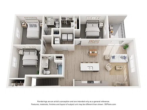 Floor plan Upper Level- 3 Bedroom 2 Bathroom