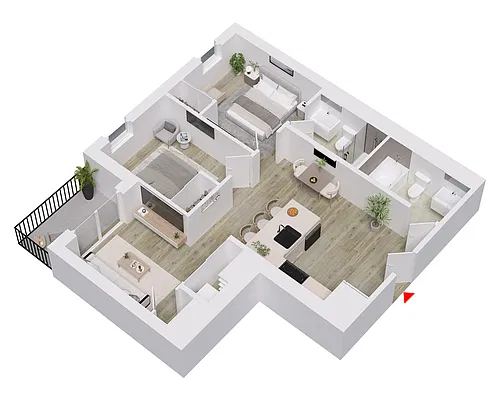 Floor plan Glen 2 Bed 2 Bath 2