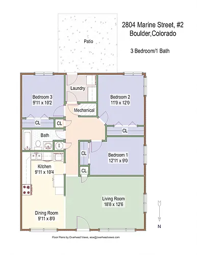 Floor plan 3 Bed 1 Bath