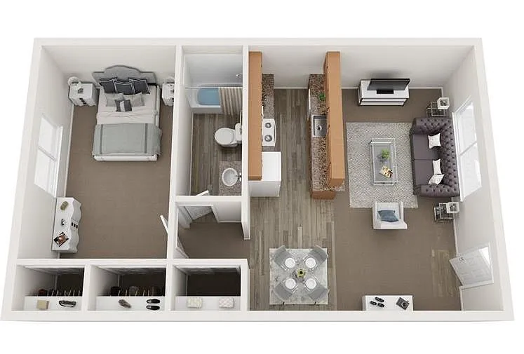 Floor plan One Bedroom Deluxe