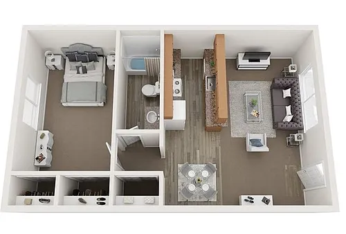 Floor plan One Bedroom Deluxe