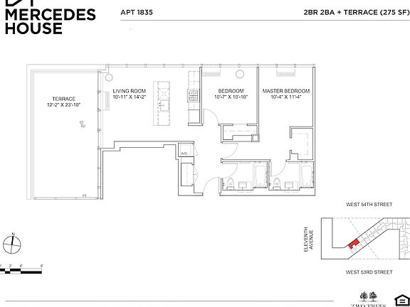 2nd image of 550 W 54th St APT 1835