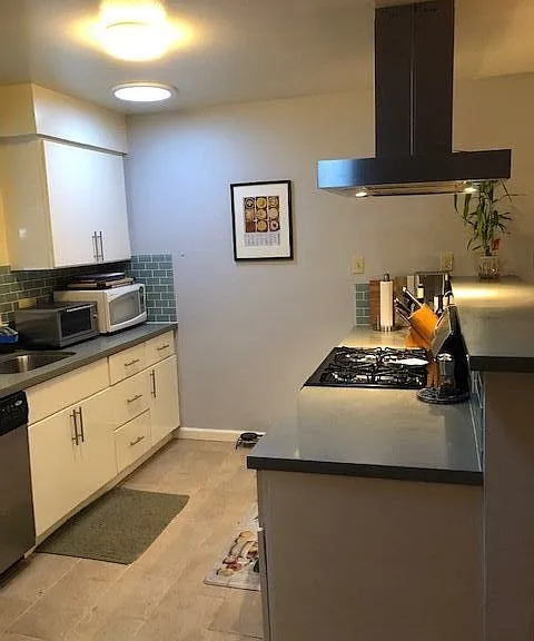 Breakfast bar with island range hood