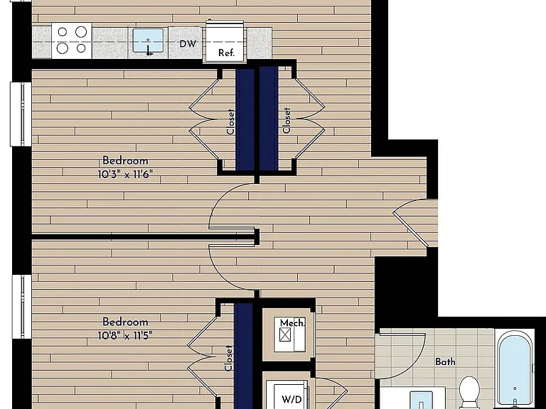 B 3BR-D1 70 Three Bedroom Floor Plan B 3BR-D1 70 Three Bedroom Floor Plan