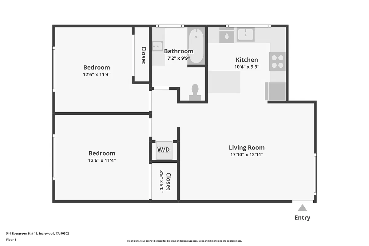 Floor plan 2BD1BA
