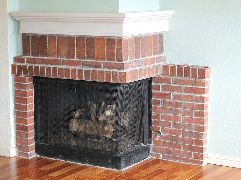 Master bedroom gas fireplace