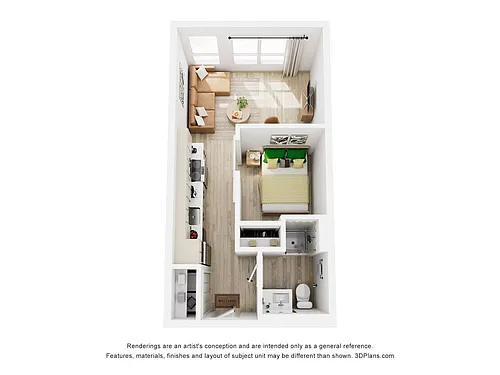 Floor plan 1 Bedroom 1 Bath