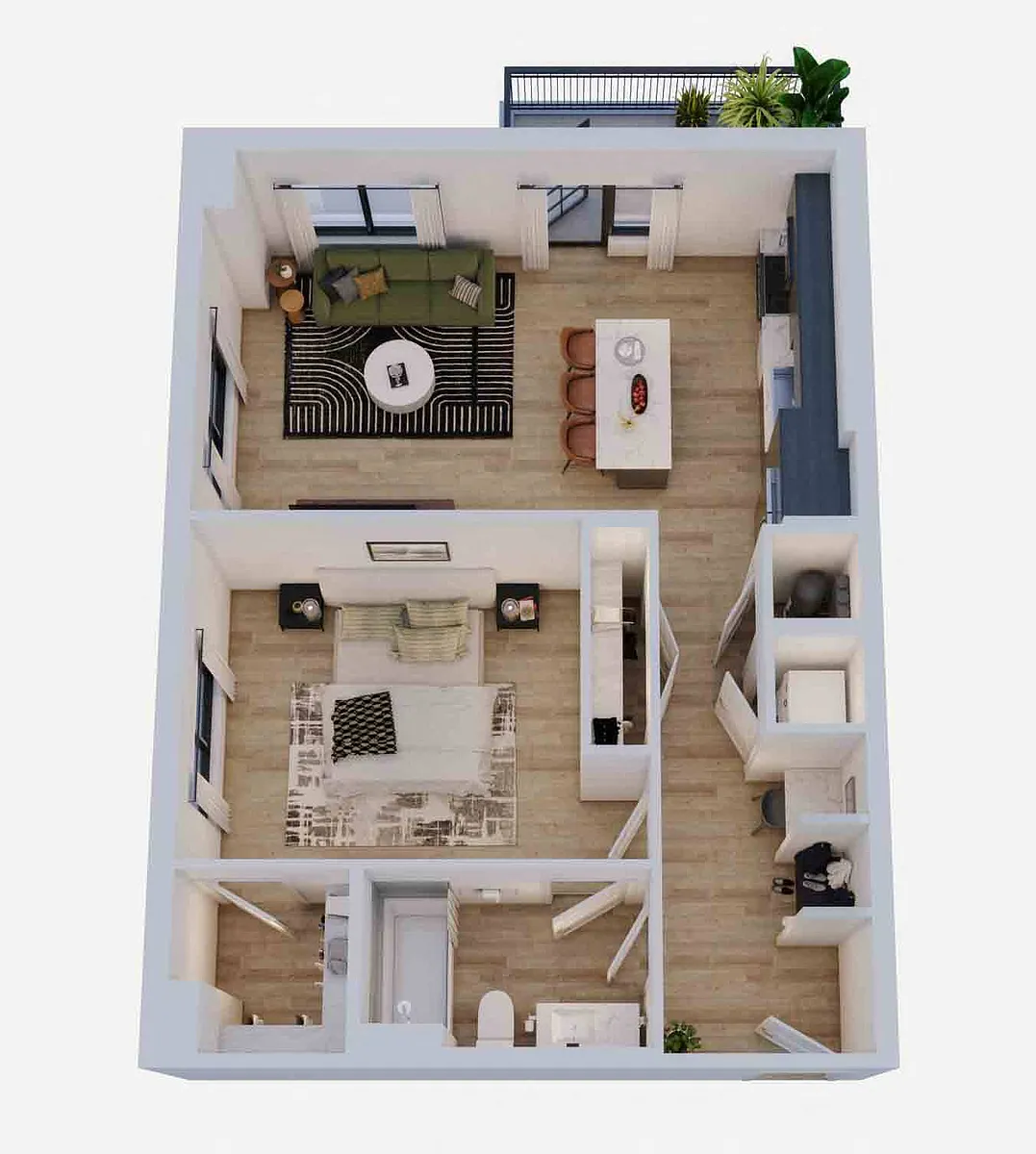 Floor plan 1 Bed/1 Bath-A3
