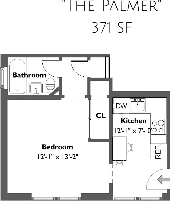 Studio, 371 sqft, $1,900 — Photo 1