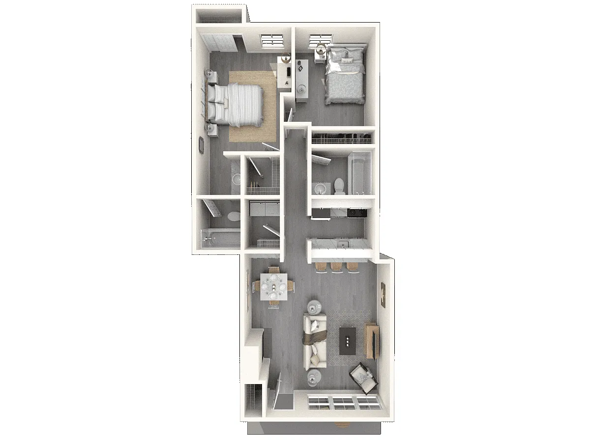 Floor plan 2x2 915 sqft