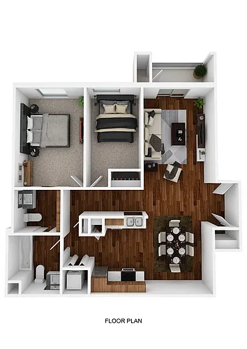 Floor plan 2 Bed 1.5 Bath