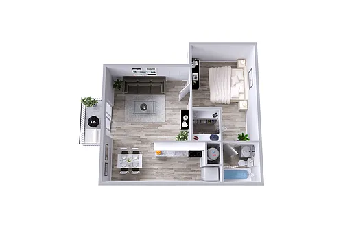 Floor plan A1 | 1 Bed | 1 Bath