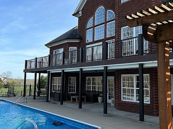 Back of home and pool deck 