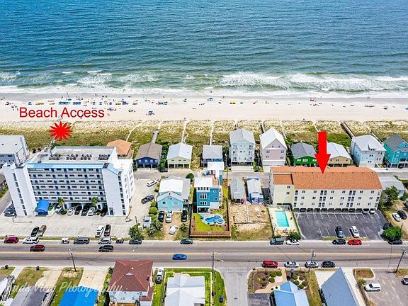 Apartment is located in Tropical Winds (arrow), a short walk from the public beach access