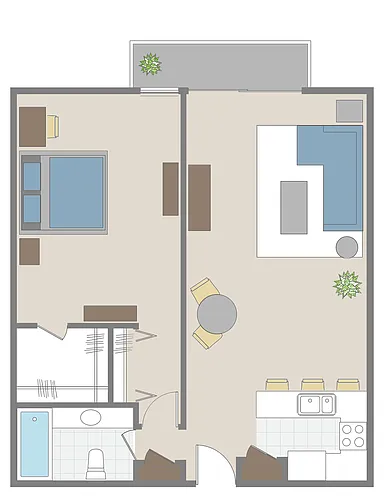 Floor plan Signature 1BR - 1BA