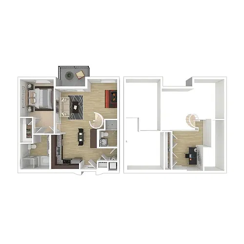 Floor plan 1 Bedroom 2 Bathroom D
