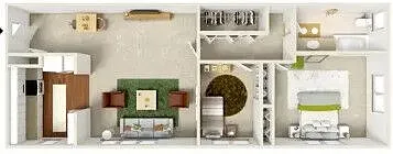 Floor plan 2 Bedroom - Large