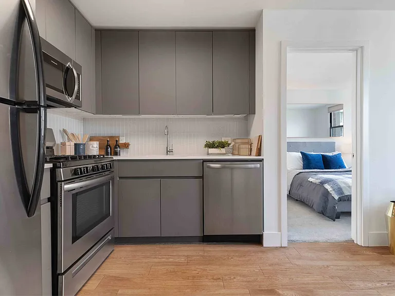 Modern kitchen with chic lacquered matte cabinetry