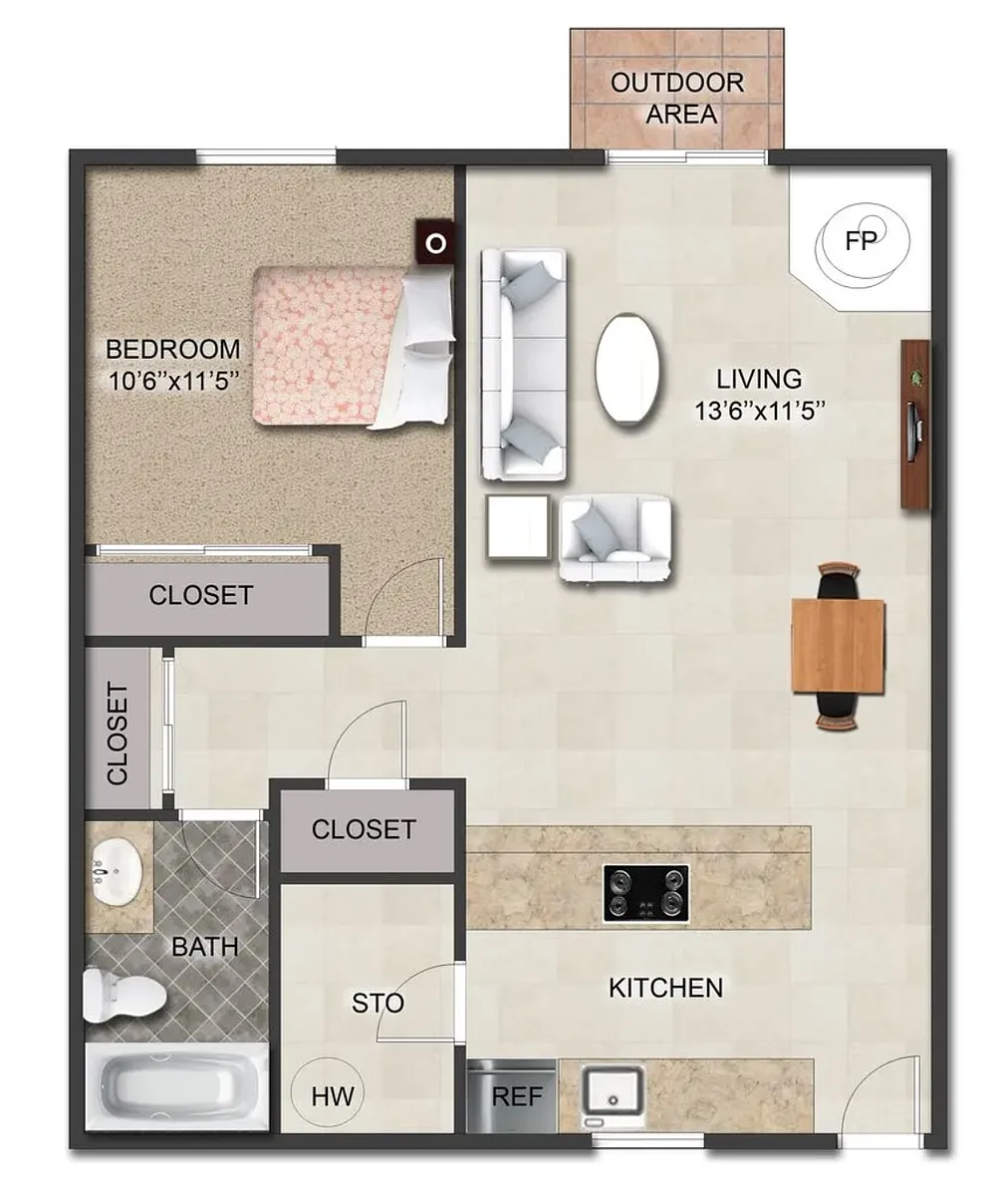 Floor plan 1 Bedroom
