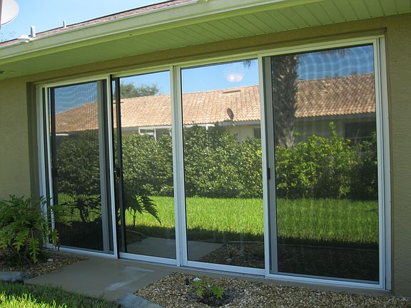 Glass sliders lanai