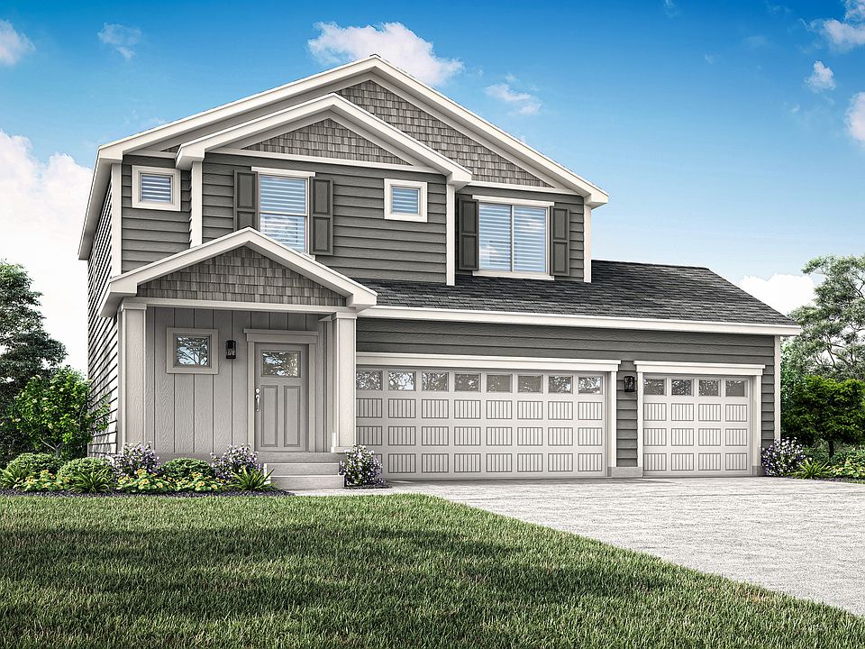 The Granite is a beautiful two story home with siding.