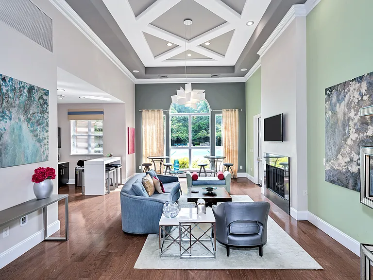 Clubroom with coffee and work stations