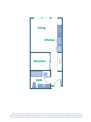 Floor plan The Teel - Open 1x1 - A13