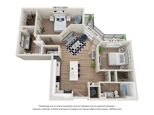 Floor plan B4 (2 Bedroom)