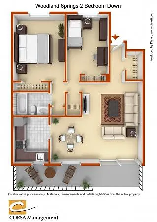 Floor plan 2Bed 1Bath