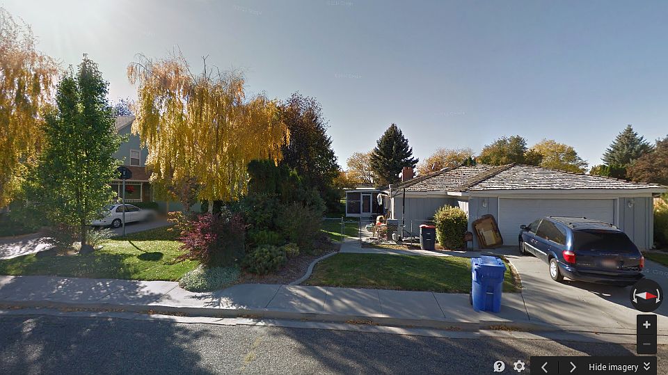 Side yard and garage
