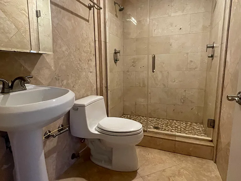 Master bathroom with 2 shower heads